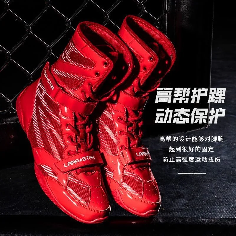 

Professional Men Gym Training Shoe Black Red Wrestling Boots Luxury Brand Boxing Shoes Man High Quality Sports Shoe