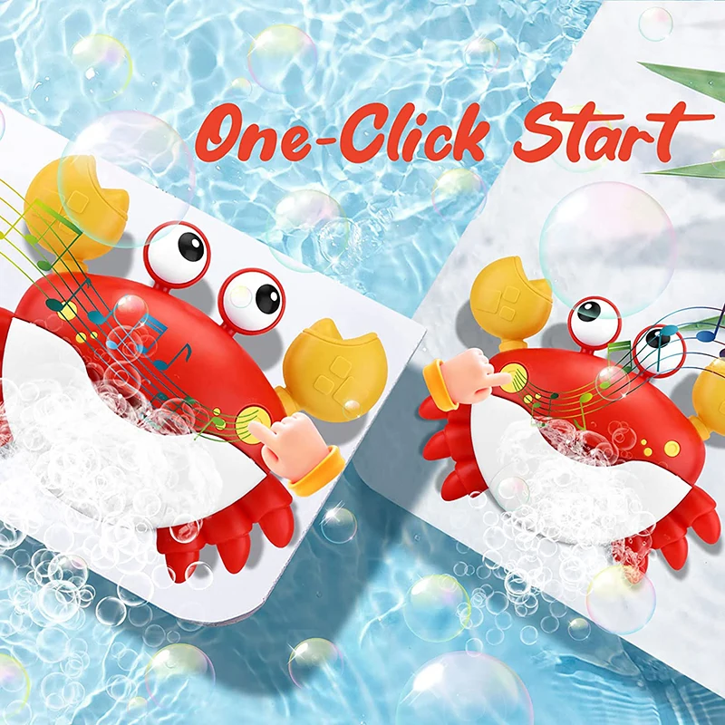 Bubble Bath Toys Crab Shaped Baby with Music Maker for Bathtub Baby Bath Toys Parent Child Toys Bubble Machine During Bath Time