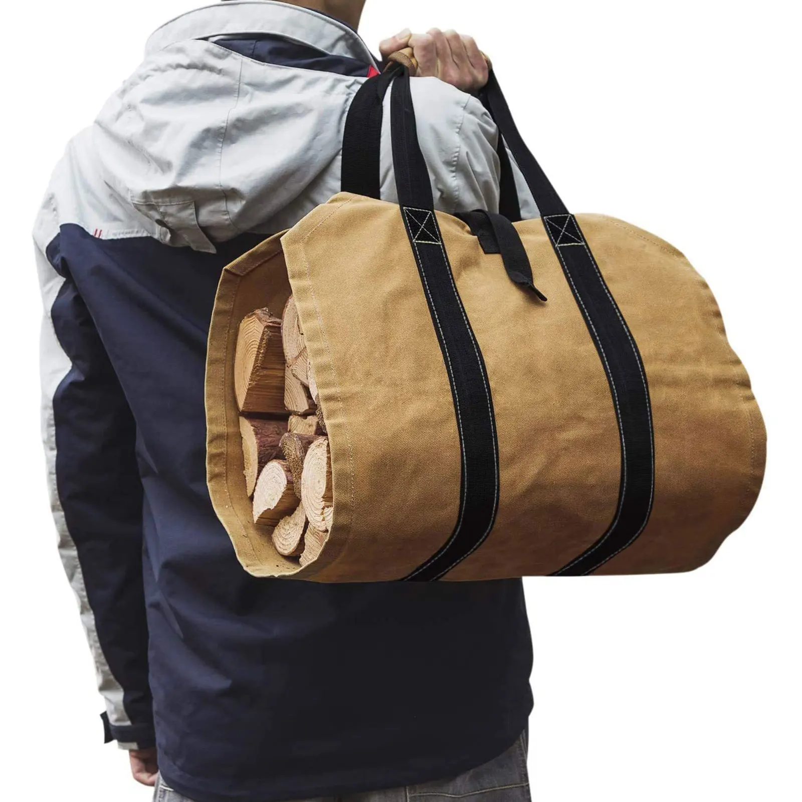 Firewood Carrier Canvas Bag - Image 2