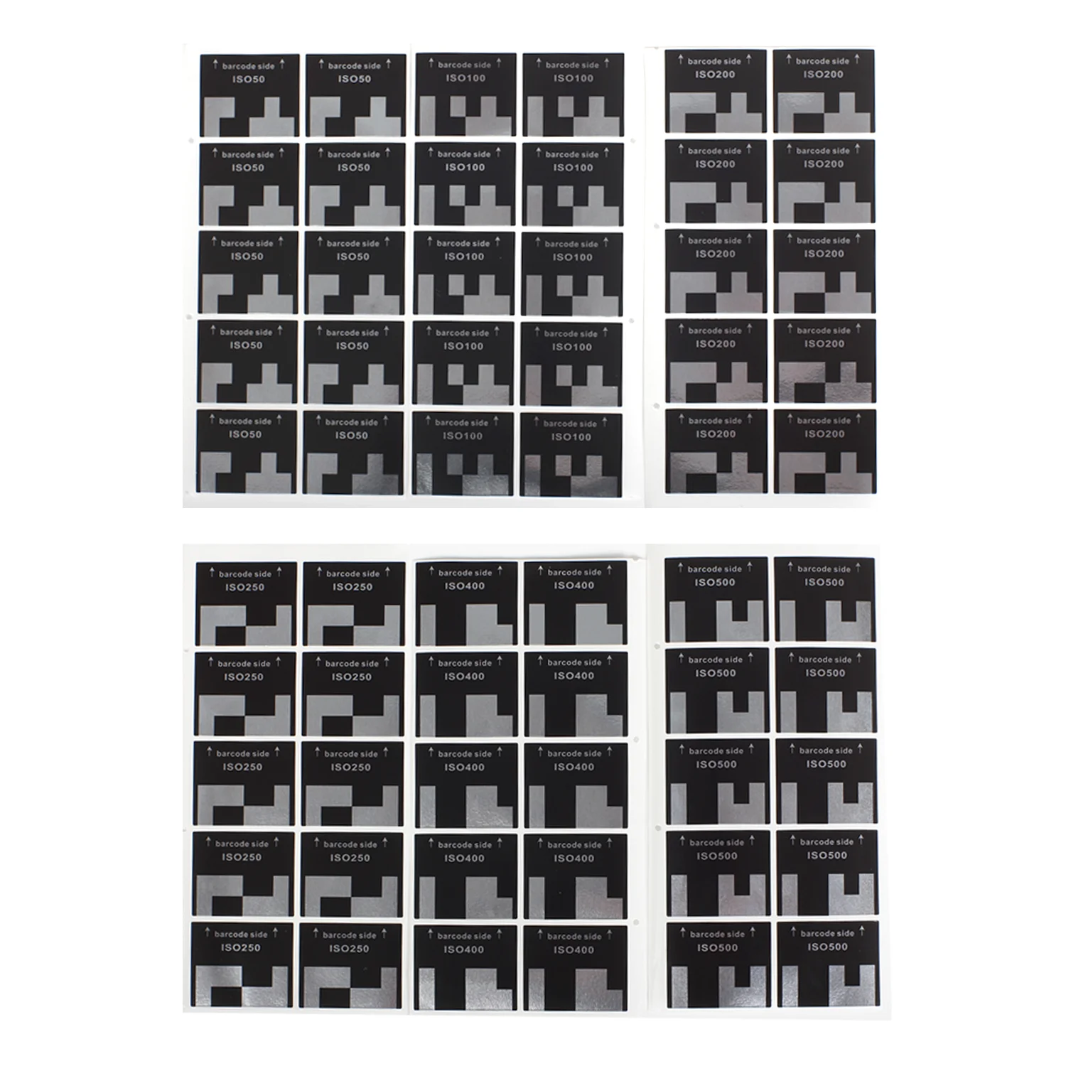 10pages 135 35mm Film Cassette DX Code Sticker ISO50 100 200 250 400 500 Bulk Film Label Hand Roll Auto-ISO Detected