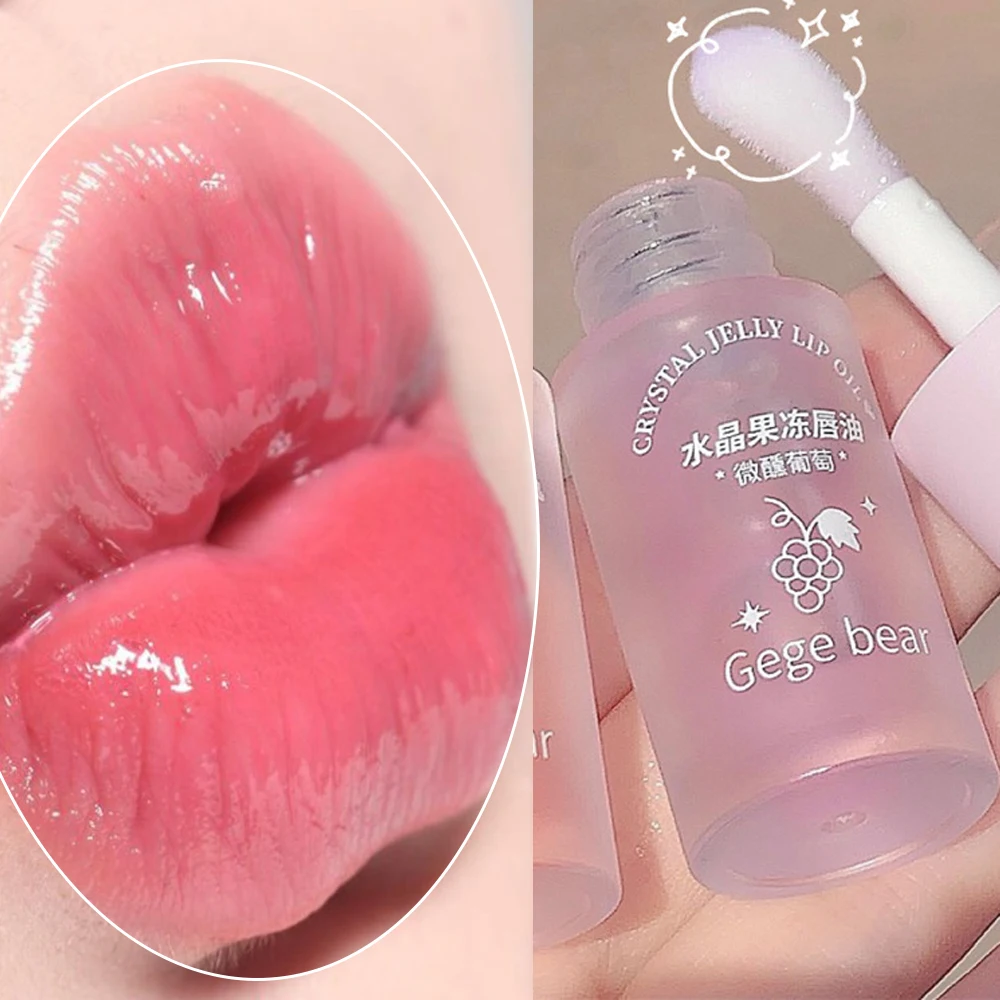 

Fruity Crystal Jelly Lip Oil Hydrating Plumping Relieves Dry Moisturizing Clear Lip Plumper Serum Tint Lips Care Makeup Cosmetic