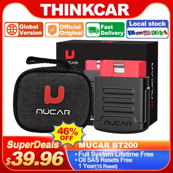 MUCAR-BT200 블루투스 자동차 Obd2 스캐너, 자동 전체 시스템 진단 도구, 오일 SAS 스캔, EOBD 진단, O2 센서 테스터