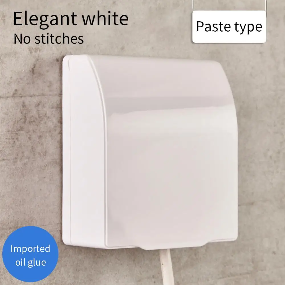 1pc 86 Type Self Adhesive Waterproof Electric Plug Cover socket protective cover Splash Box Sockets Switch Protection Box Protector Bathroom Supplies