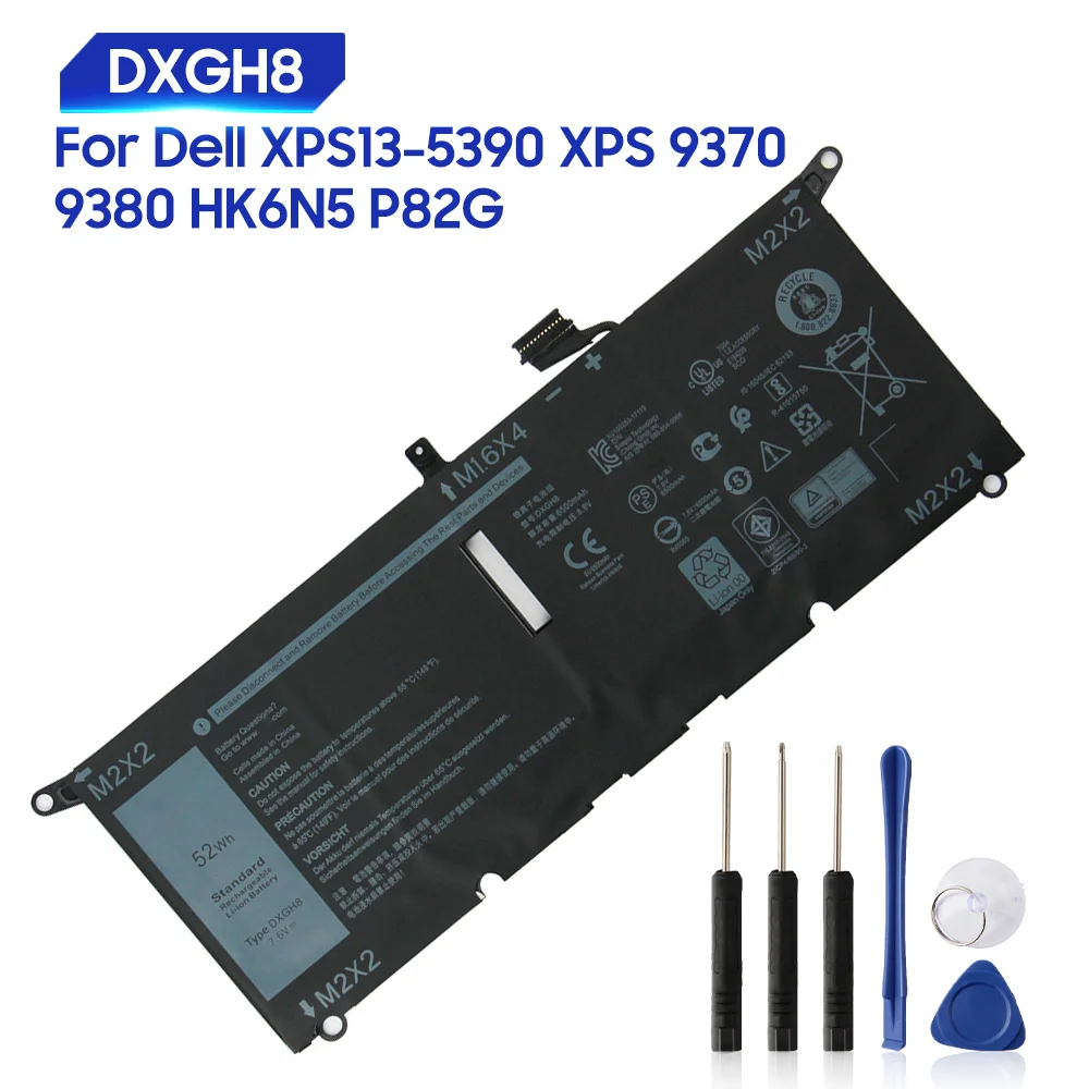 Batteria Di Ricambio Per Dell Xps 9370 9380 Xps13-5390 Hk6N5 P82G Dxgh8 Batteria Ricaricabile Per Laptop 52Wh