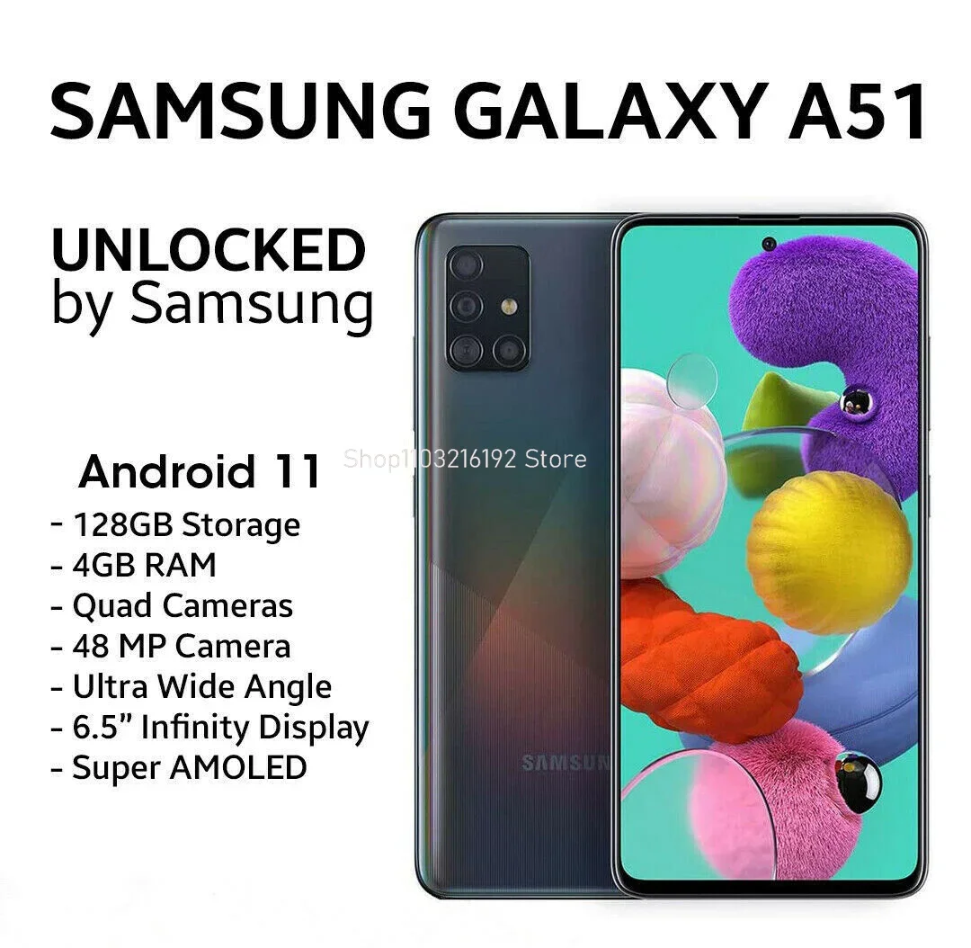 

Original Brand Samsung Galaxy A51 SM-A515U 128GB+4GB 48MP Unlocked Smartphone-Unopened