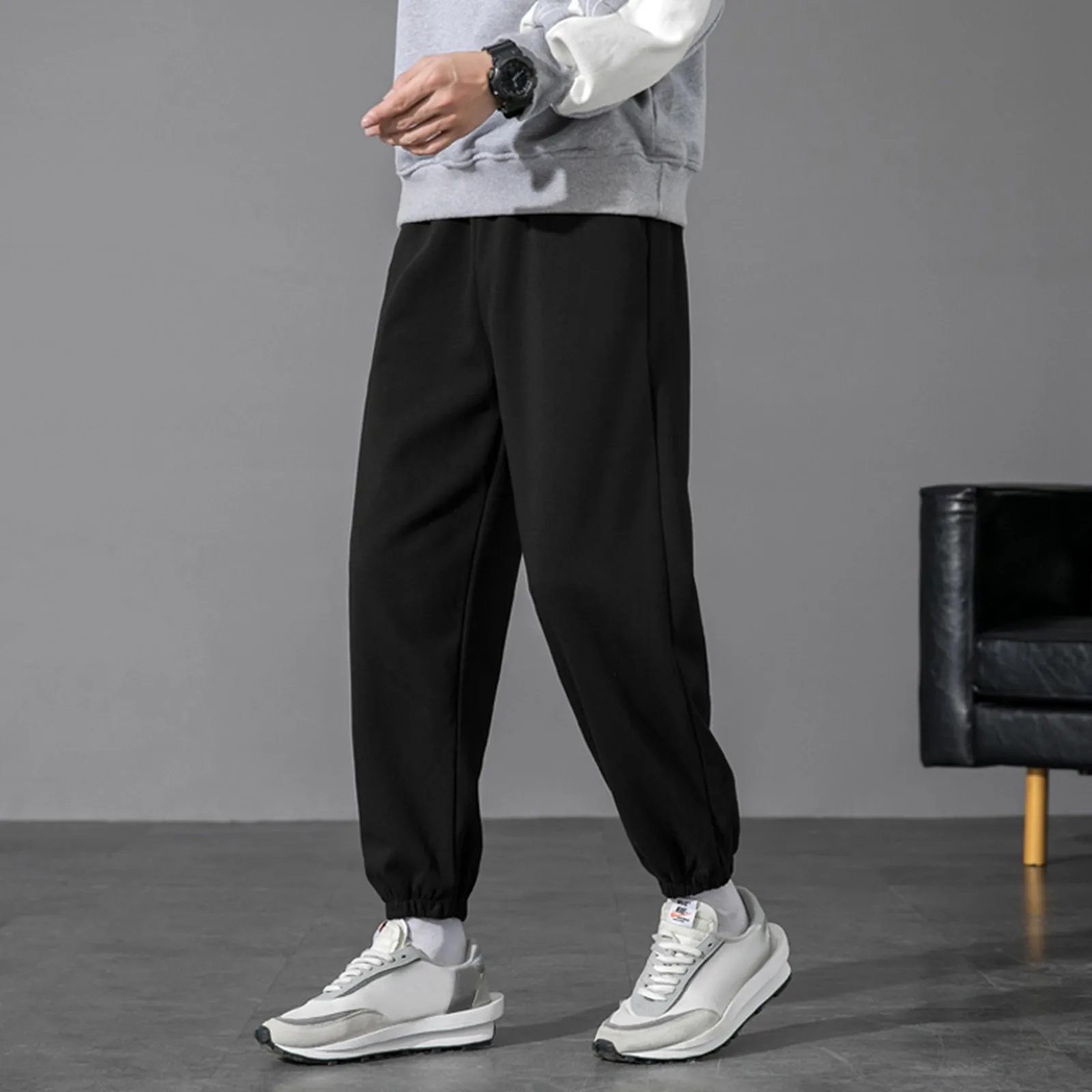 

Casual Sports Pants Mens 2023 Autumn Loose Gray Baggy Pants Jogger Hombre Fashion Knitted Pants Basketball Sweatpants Mens
