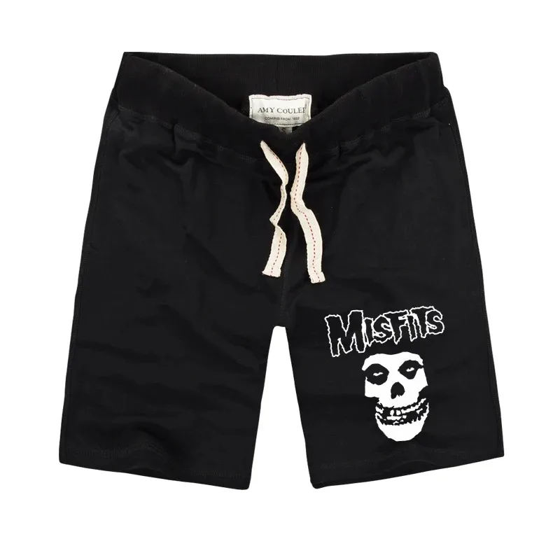 The MISFITS Shorts High Quality Summer Fashion Skull Printed Men's Casual Fitness Shorts Cotton Knit Short Pants Plus Size S-2XL 3