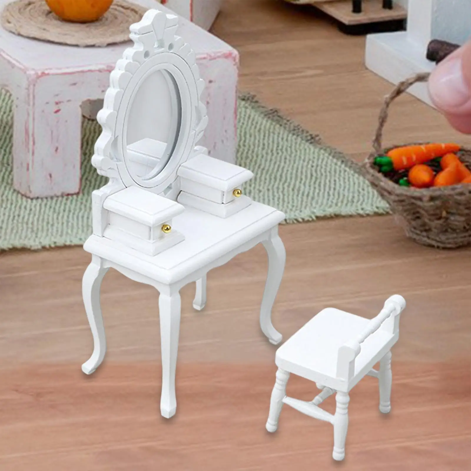 Simulation Mini Vanity Set Furniture Toy for Miniature Dollhouse Furniture Simulation Mini Vanity Set Furniture Toy for Miniature Dollhouse Furniture