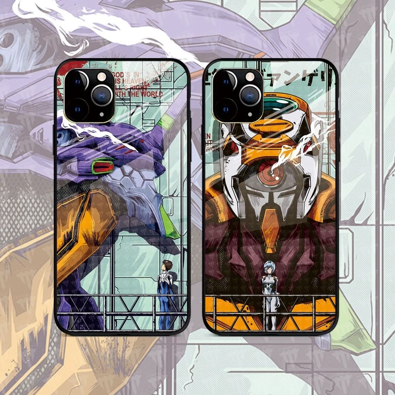 Evangelion Eva 01 Test Type Glass Phone Case For Iphone 13 14 12 11 Pro Promax X Xs Xr Max 8 Plus Fashion Protective Cover Shell Aliexpress