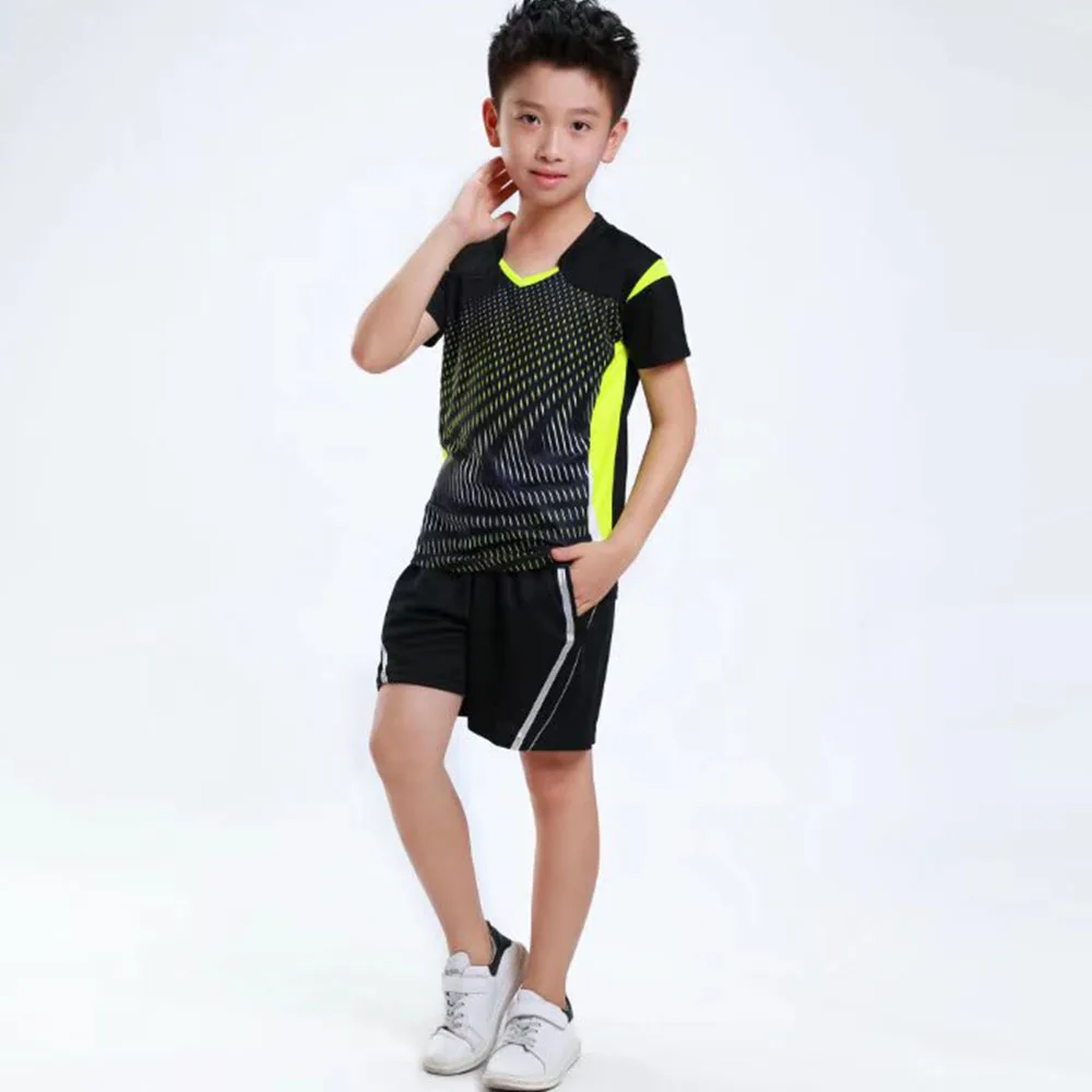 Top Quality Children Badminton Table Tennis Clothes Set Boys Girls 2 Piece Summer Quick-dry T-shirt Shorts Tennis Clothing Suit