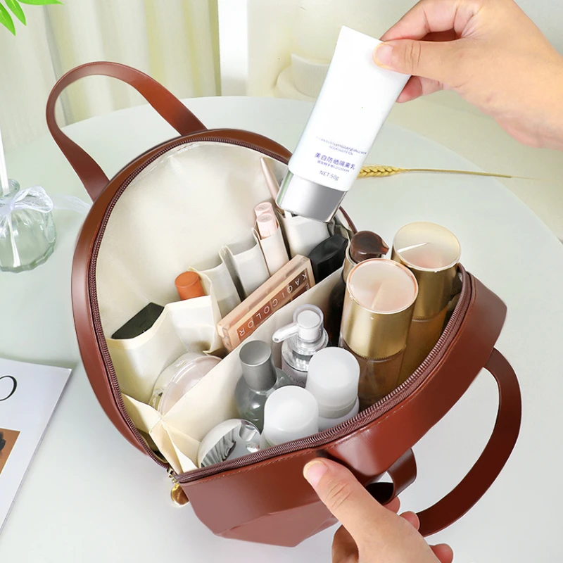 Fashion Makeup Storage Bag Travel Women PU Leather Shell Cosmetic Bag Handbag Portable Makeup Bag Lipstick Perfume Beauty Pouch
