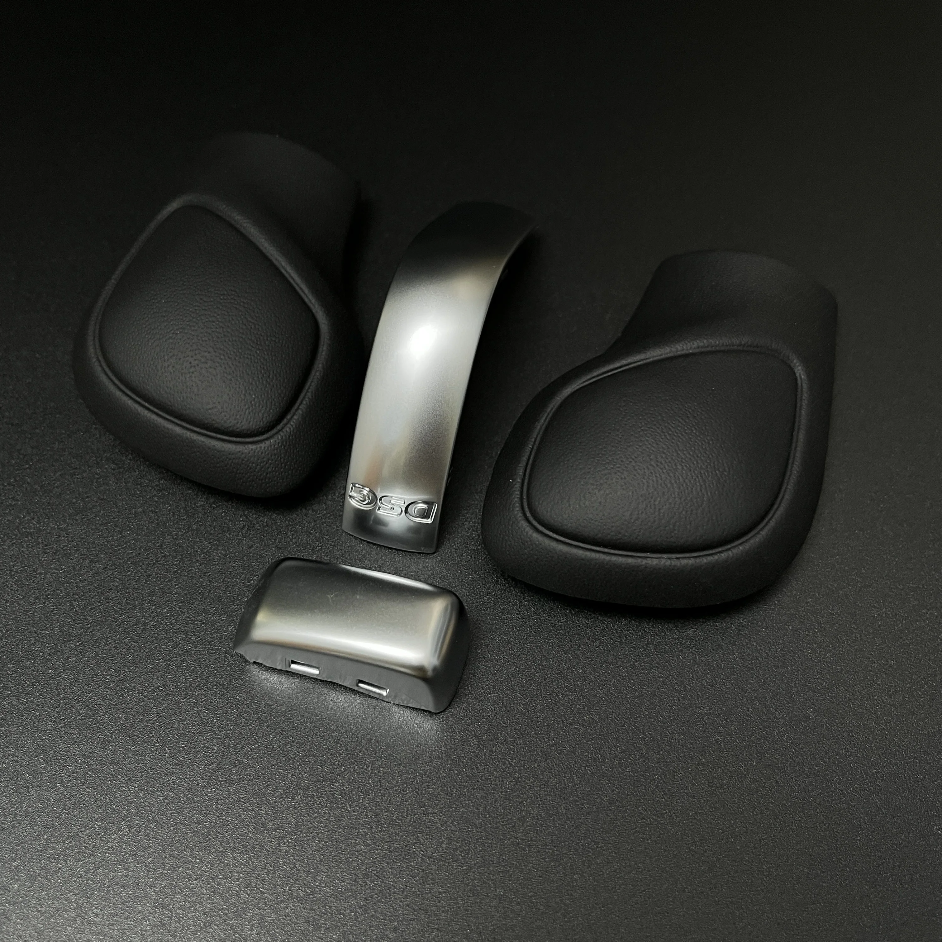 Chrome Matt Leather Shift Knob with Gear Side Cover and DSG Emblem