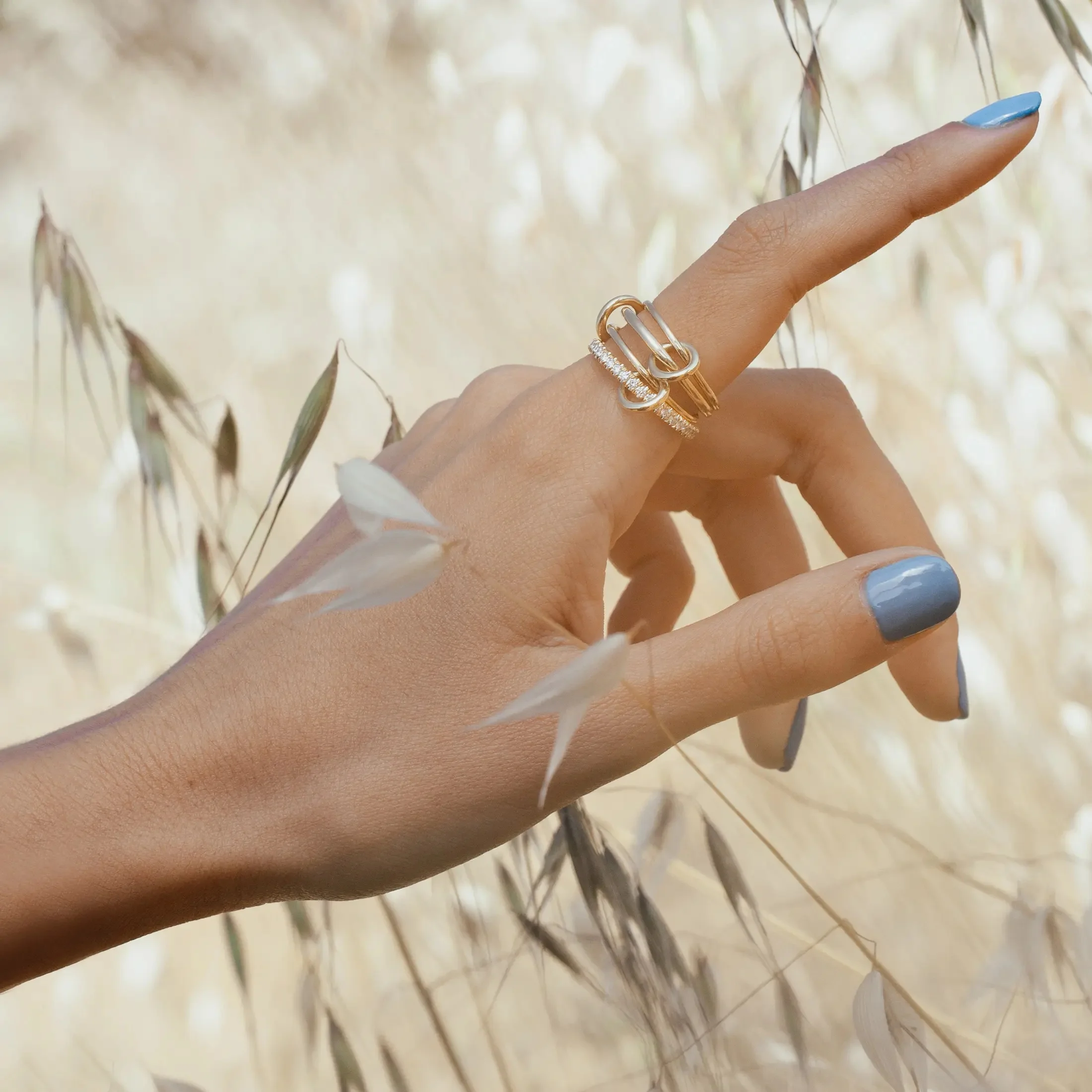 Finger rings fashion rings zircon rings fashion ring stainless steel rings metal rings gold rings youthway gold plated stainless steel four-layer white zircon ring