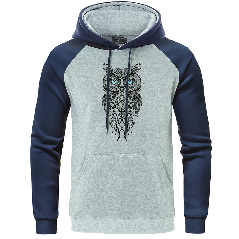 

Stylish Owl Pattern Printed Mens Hoodies Casual Crewneck Clothes New Raglan Sweatshirts Fashion Hip Hop Streetwear Hoodie Men'S