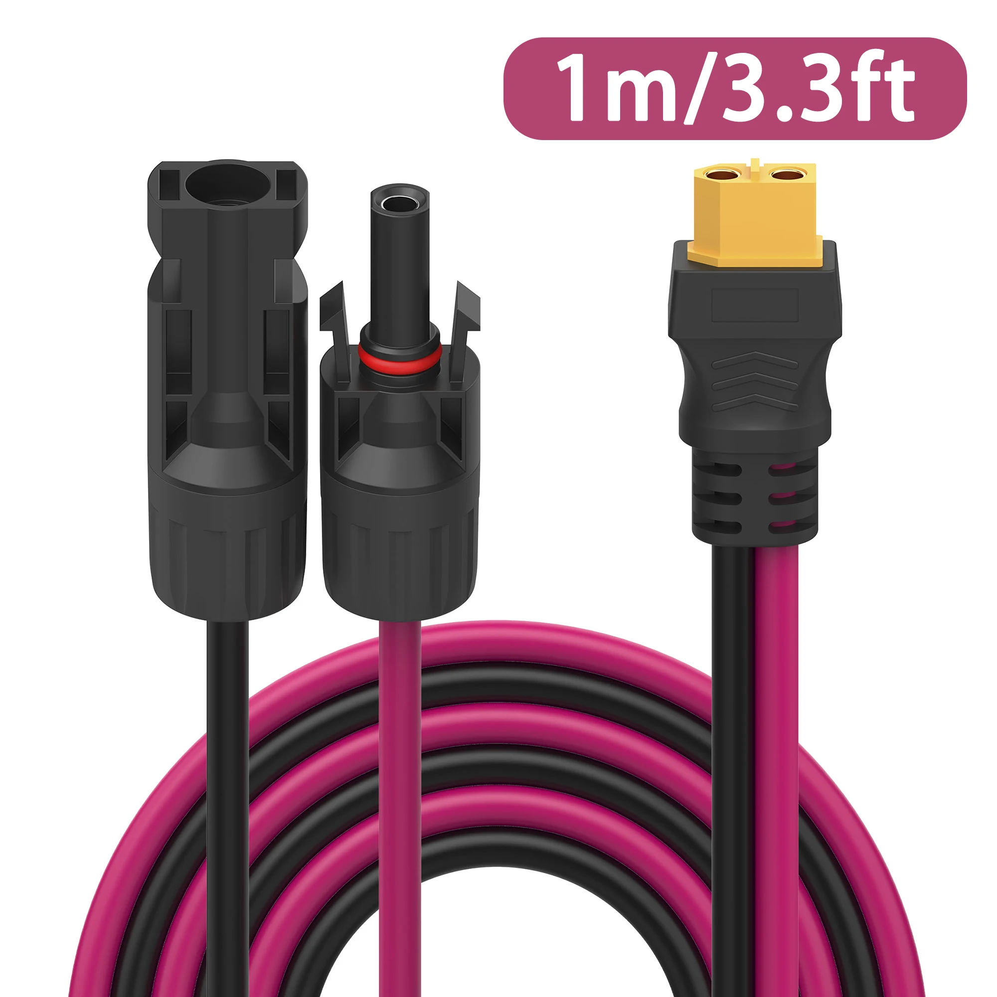 كابل تمديد الطاقة الشمسية إلى XT60 12AWG 30A موصل الطاقة الشمسية إلى كابل محول XT60 مناسب للألواح الشمسية لمحطة الطاقة المحمولة