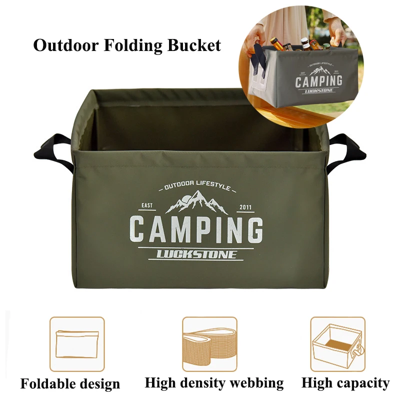

15L Collapsible Bucket Folding Wash Basin Fishing Bucket Water Container Storage Bag for Travelling Camping Hiking Gardening