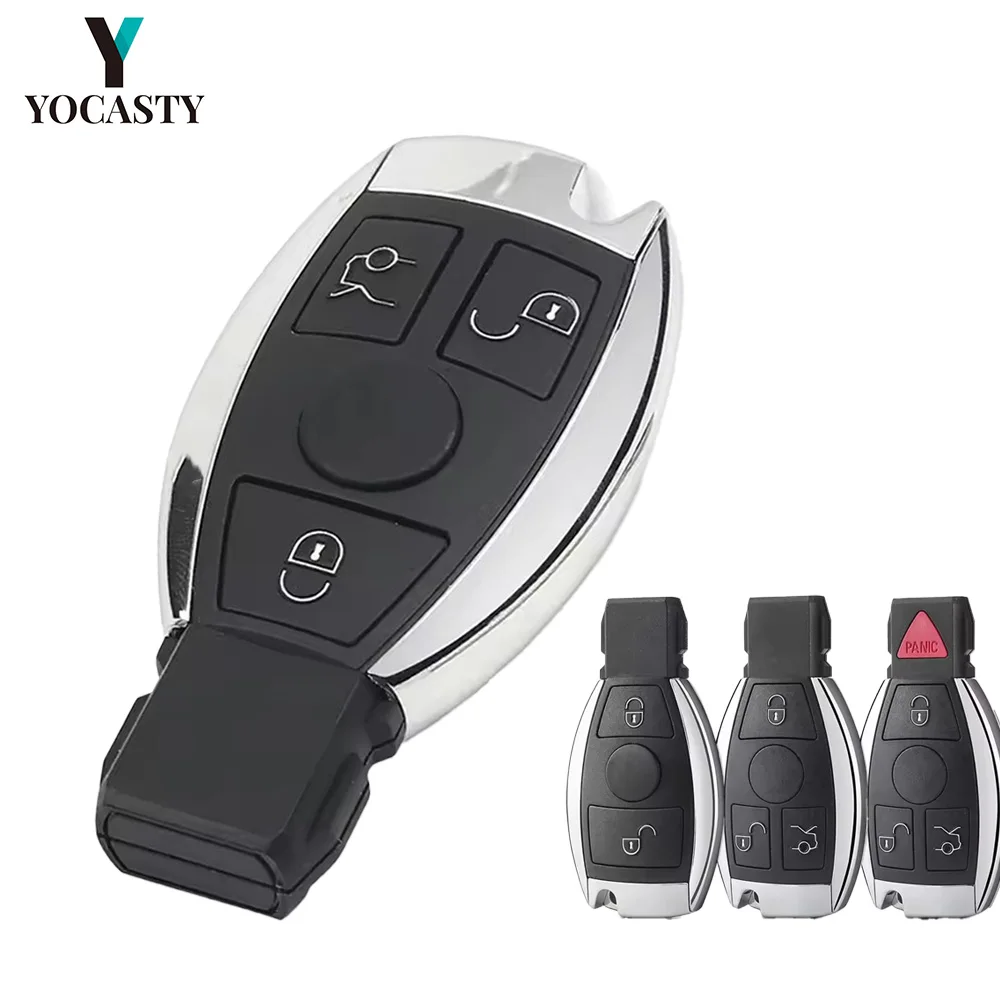 Carcasse De Clé Mercedes Chromée M11 - Pour Modèles C, E, G, R, CL, GL, SL, CLK - 3 Boutons - Neuf