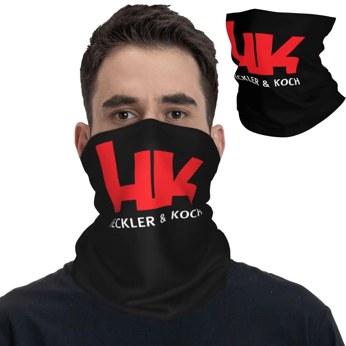 

Heckler And Koch Bandana Neck Gaiter Printed HK Logo Wrap Scarf Warm Face Mask Hiking for Men Women Adult Breathable
