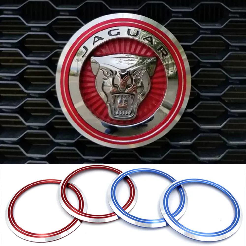 2 PCS Auto Logo dekorative Kreis Lenkrad Dekoration Ring Aufkleber Logo Auto  Styling Modifikation Auto vorne Logo Ring Dekoration hintere Abdeckung  Zierhaube Emblem Ringe für BMW 5er (rot)