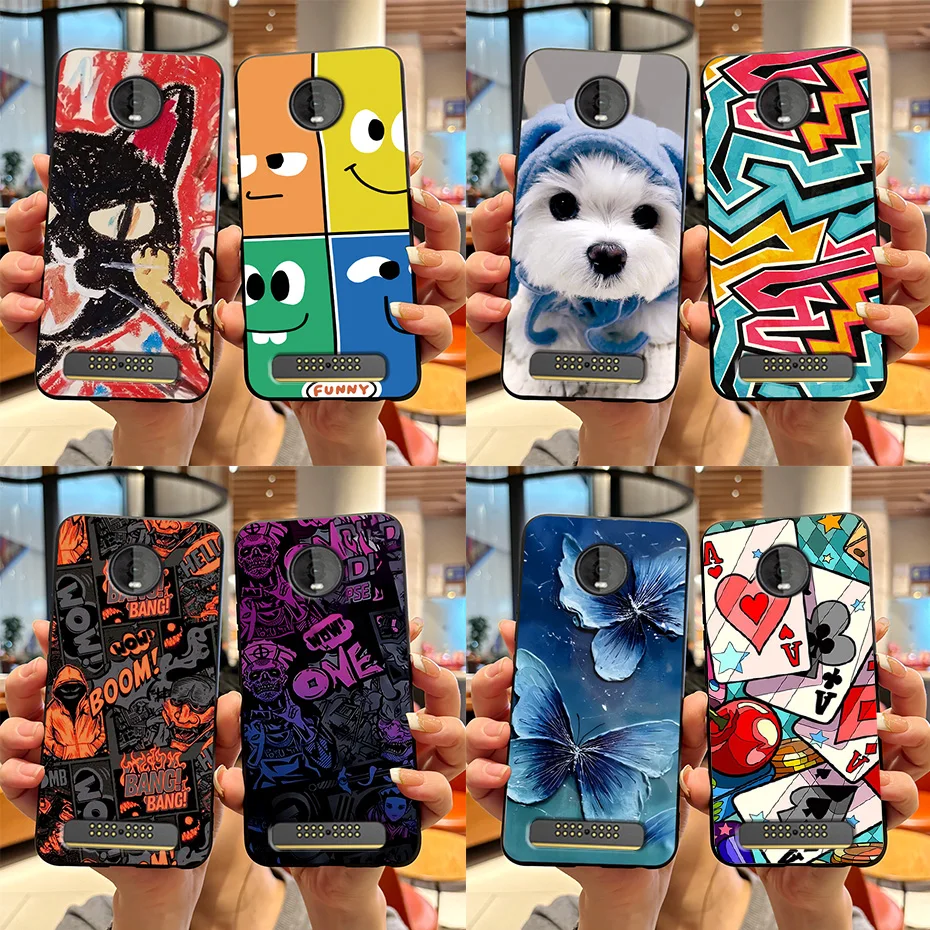 Motorola Moto Z Series Cute Cartoon Soft Silicone TPU Phone Case