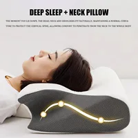 Stitching Color Pillow Memory Foam Cervical Ergonomic Contoured Orthopedic Relaxing Cervical Pillow Versatile Support PillowHome 2