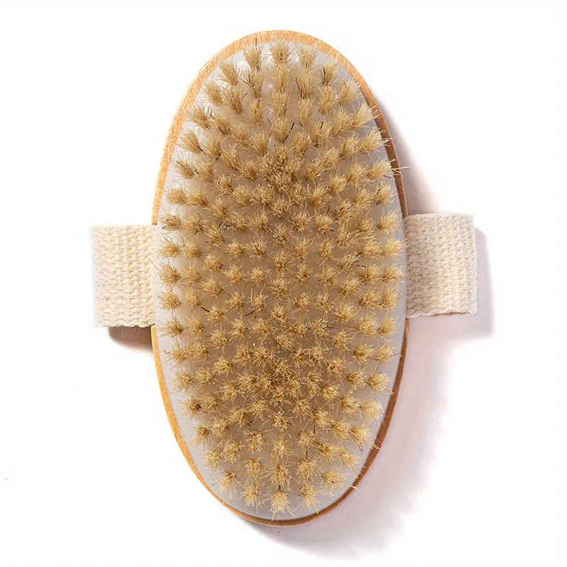 Natural Bristle Brush Soft Wet Dry Skin Body SPA Brush Bath Massager Home 5