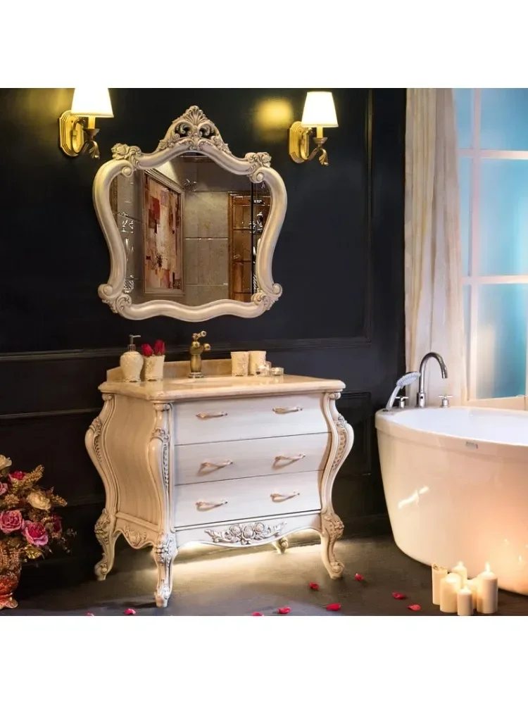 ~Y Bathroom New Arc European Bathroom Cabinet Antique Cabinet Oak Washbasin Combination Wash Basin Washstand