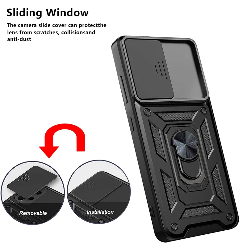 Rugged Military-Grade Protective Phone Case with 360° Kickstand and Camera Cover