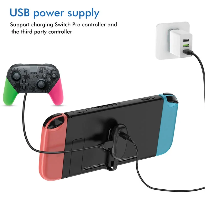 

Зарядный otg кабель OLYGame Type-c для консоли NS Switch с поддержкой usb-порта для зарядки и адаптера беспроводного контроллера