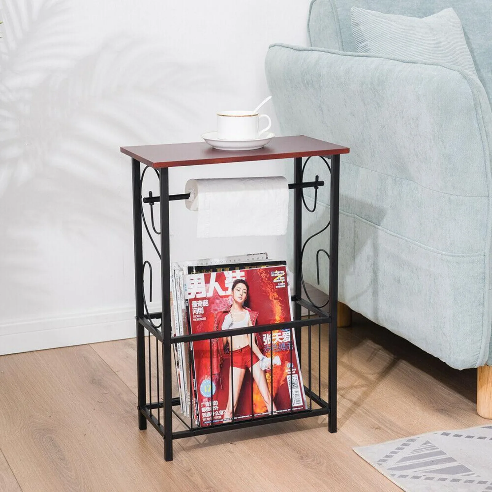 Magazine Toilet Paper Holder Small Bathroom Table Magazine Rack Stand Organizer United States