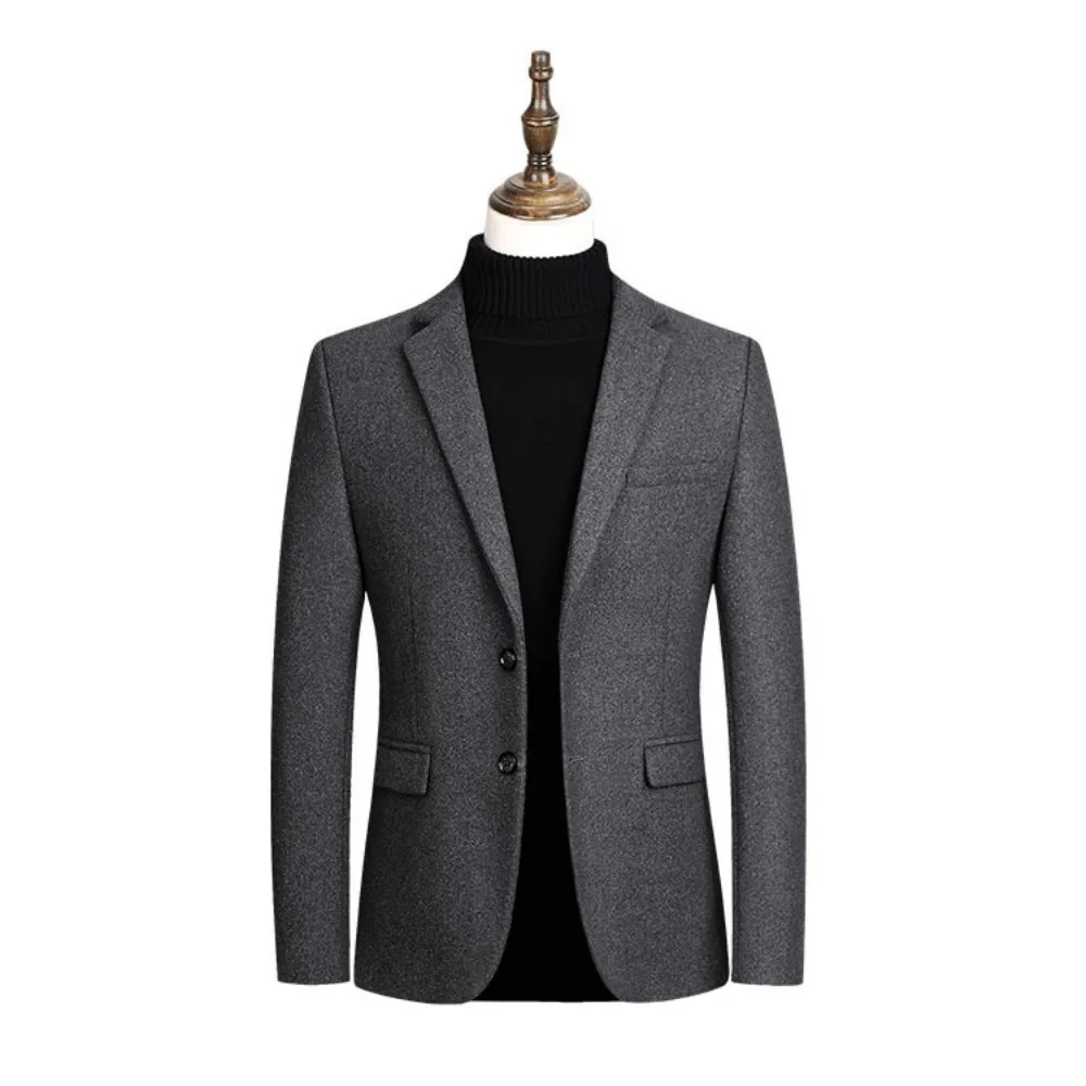 Tanie Wełniany garnitur męski wełniany płaszcz rekreacyjny biznes wełniany garnitur męski jesienno-zimowy mały sklep