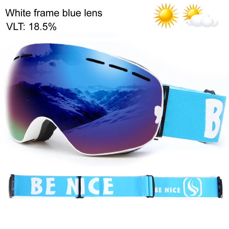 Big UV400 Double Layers Anti-fog Ski Goggles Lens Ski Mask Glasses Skiing Snow Snowboard Eyewear Mirror polarize Goggles for men 5