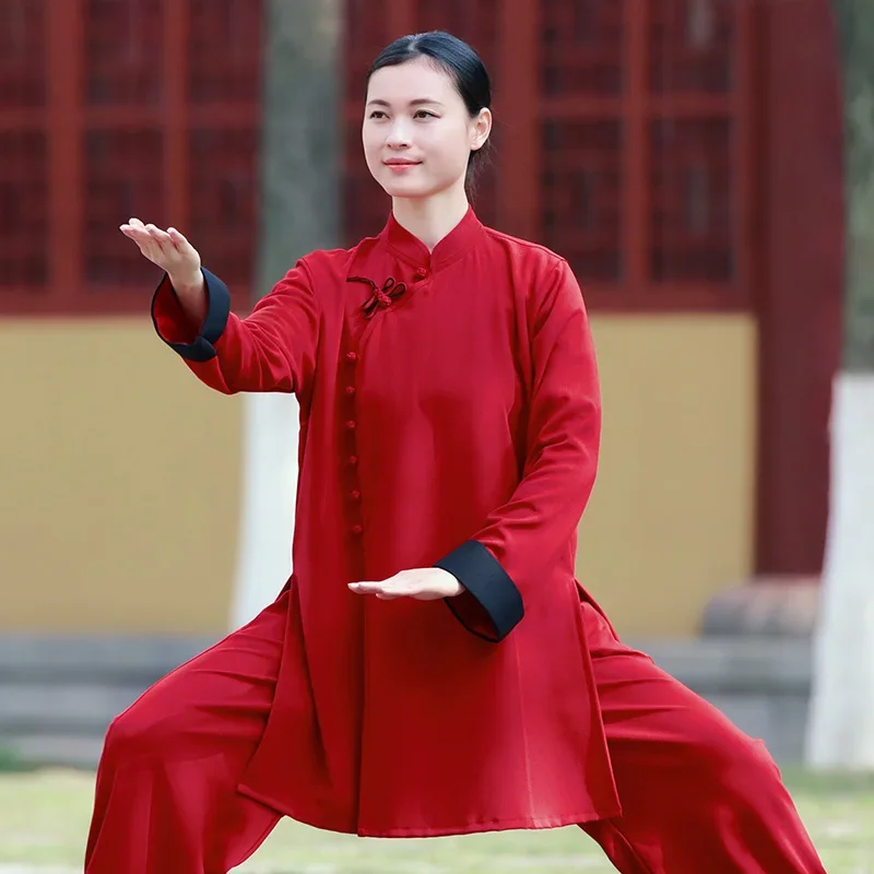 

Kung Fu Dress Martial Art Uniform Wushu Clothing Tai Chi Clothes Girl Women Chinese Style Kun Master 2023 New Style Red
