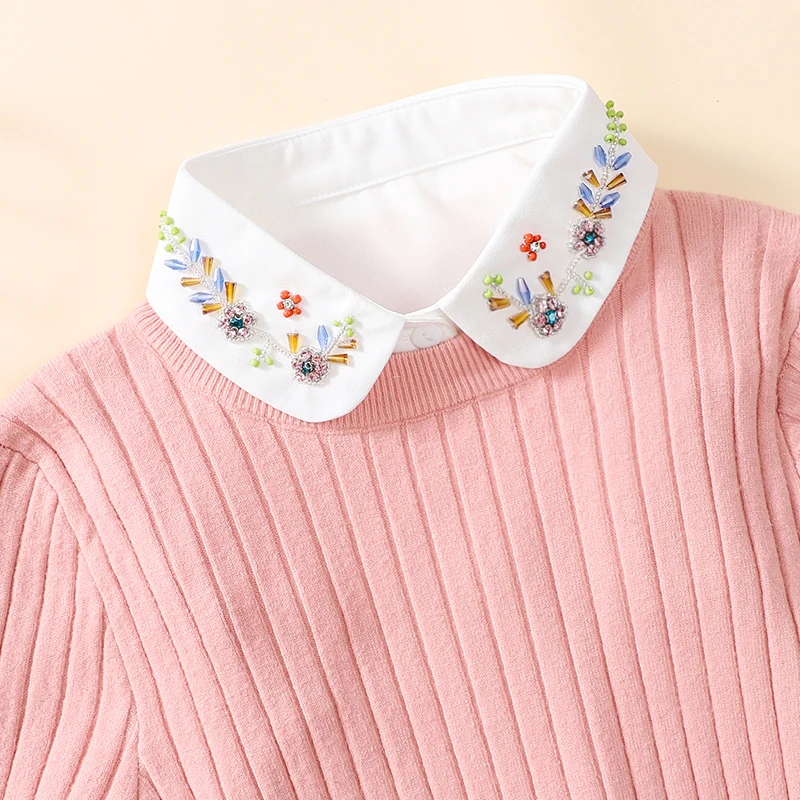Fake Collar Women Handmade Nail Chiffon