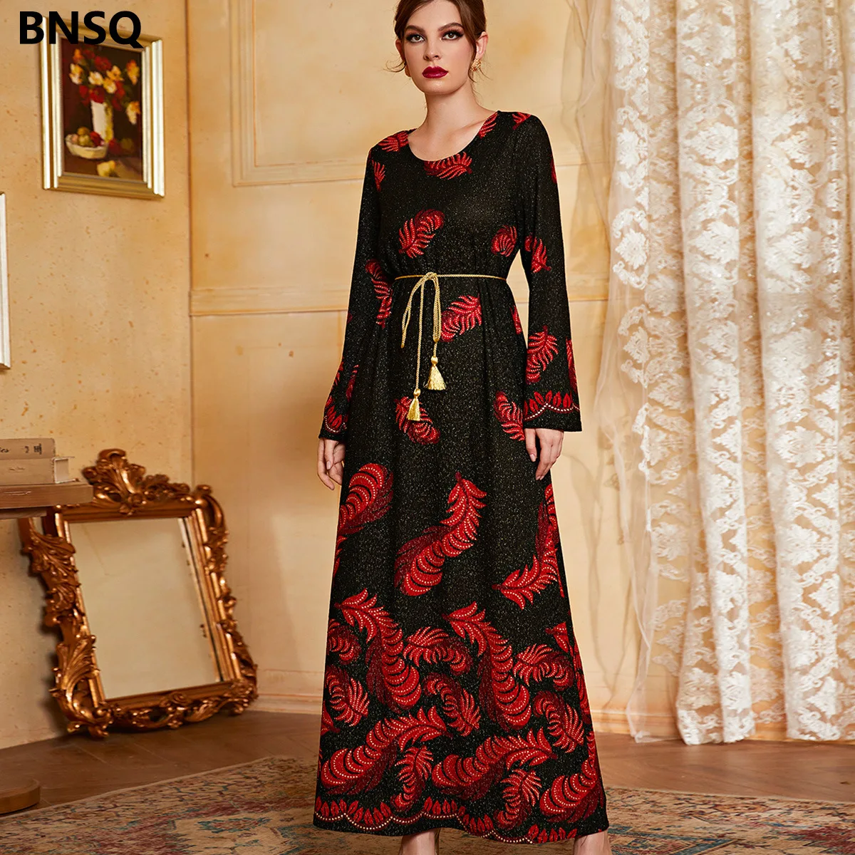 

Eid Ramadan Hijab Abaya Dubai Print Muslim Dress Caftan Marocain Dresess Abayas Women Jilbab Robe Femme Musulmane Islam Clothing