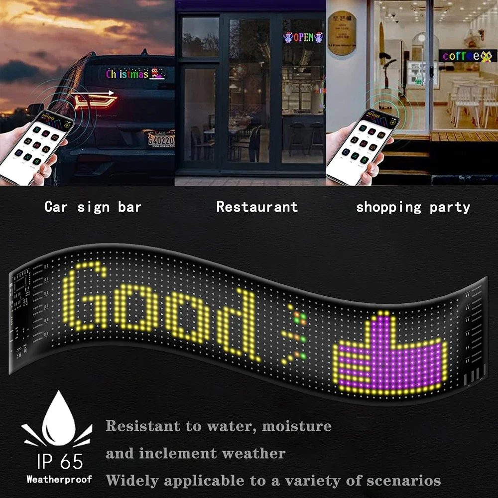 Demon Eyes Car LED Logo APP LED Matrix Pixel Panel Night Light DIY Programmable Flexible LED Display for Car Truck Accessorie