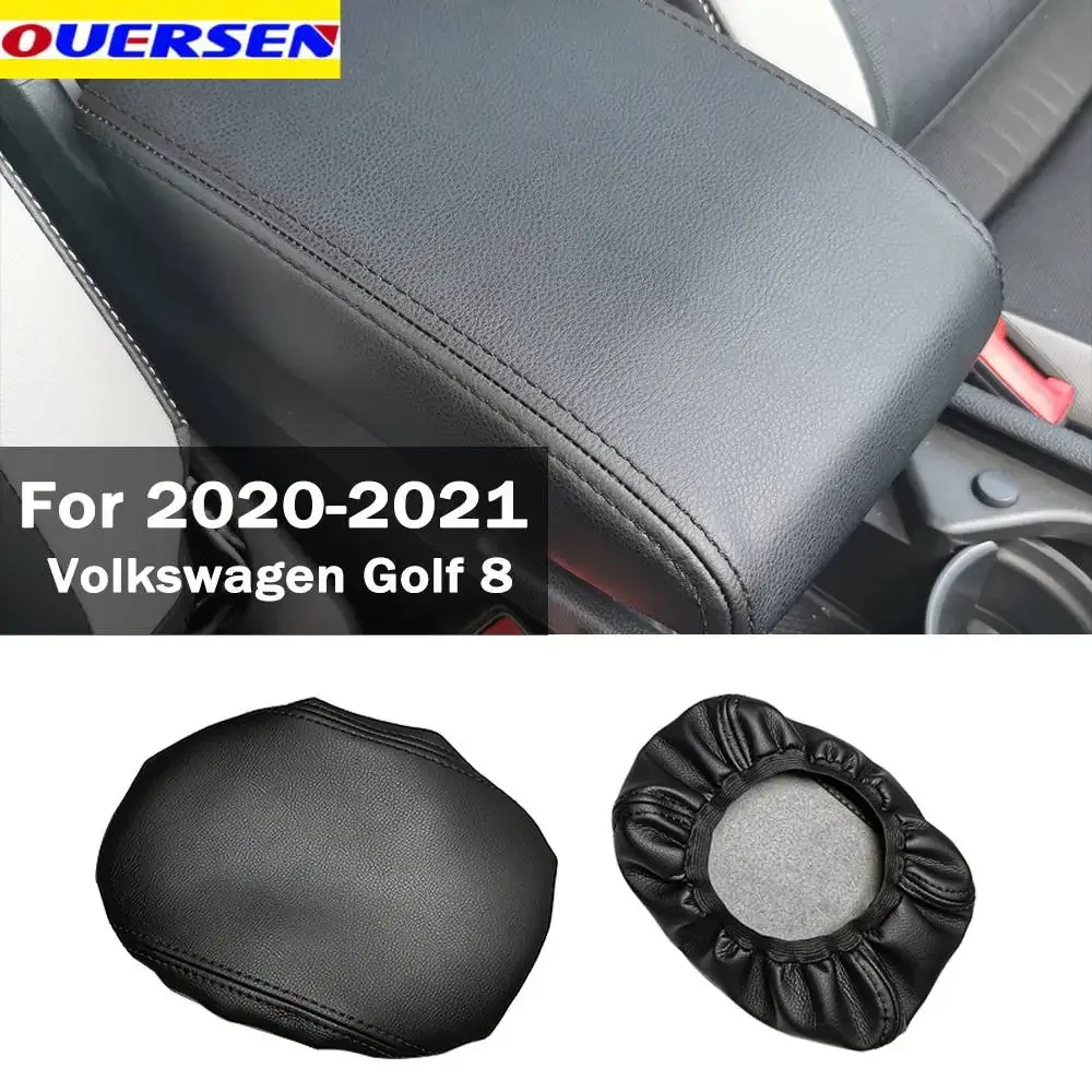 Аксессуары для VW Golf 8 MK8 2020-2021 pu leather car armrest cover trim center console lid car accessories for vw golf 8 mk8 2020 2021