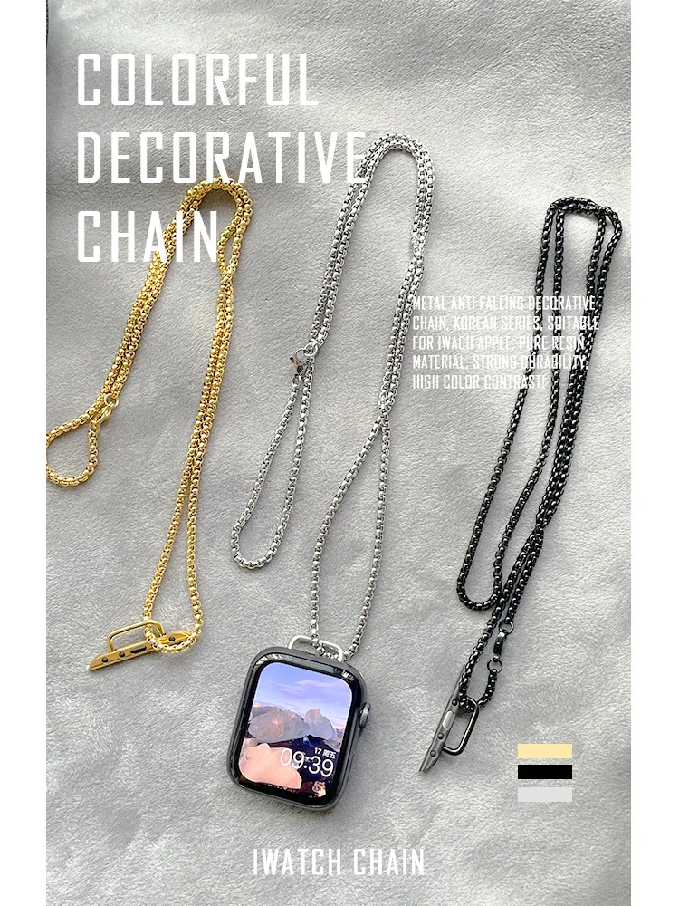 New Metal Necklace Pendant For Apple Watch 45mm 44 42 38 40