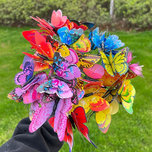 10Db Pillangók Kerti Udvar Ültetvényes Színes Szeszélyes Pillangó Tétek Dekoráció Otthon Kültéri Virág Edények Dekoratív Ellátás - Image 5