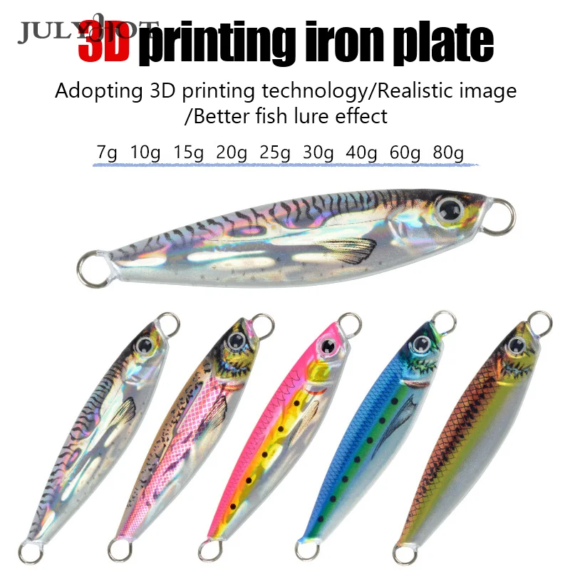 Stampa 3D Cast Jig Slow Metal Jig Trota Tonno Bass Shore Casting Jigging Spoon Sea Fishing Jigging Lure