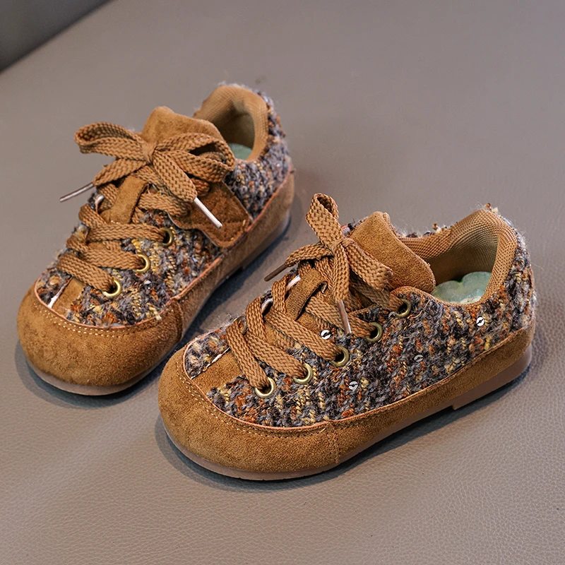 Retro Patchwork Kids Sneakers for School and Tennis