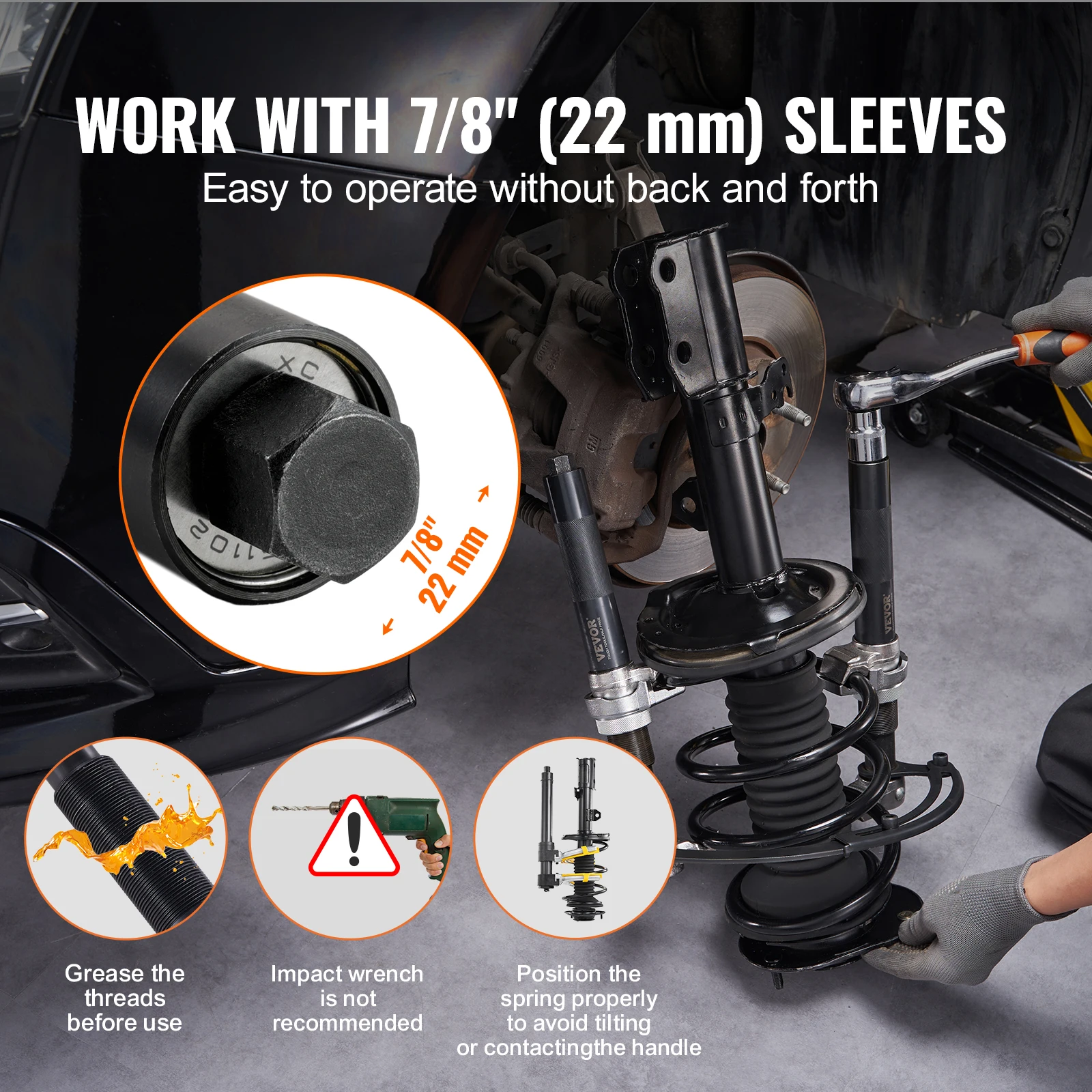 SucceBuy Coil Spring Compressor Tool 2 pcs Heavy Duty Strut Spring Compressor Set 2646 lbs Strut Spring Compressor for Truck ATV