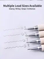 Metal Mechanical Pencil Set with 80PCS Leads Refills Case For Sketching Manga Drafting Writing Professional Art Drawing Supplies 6