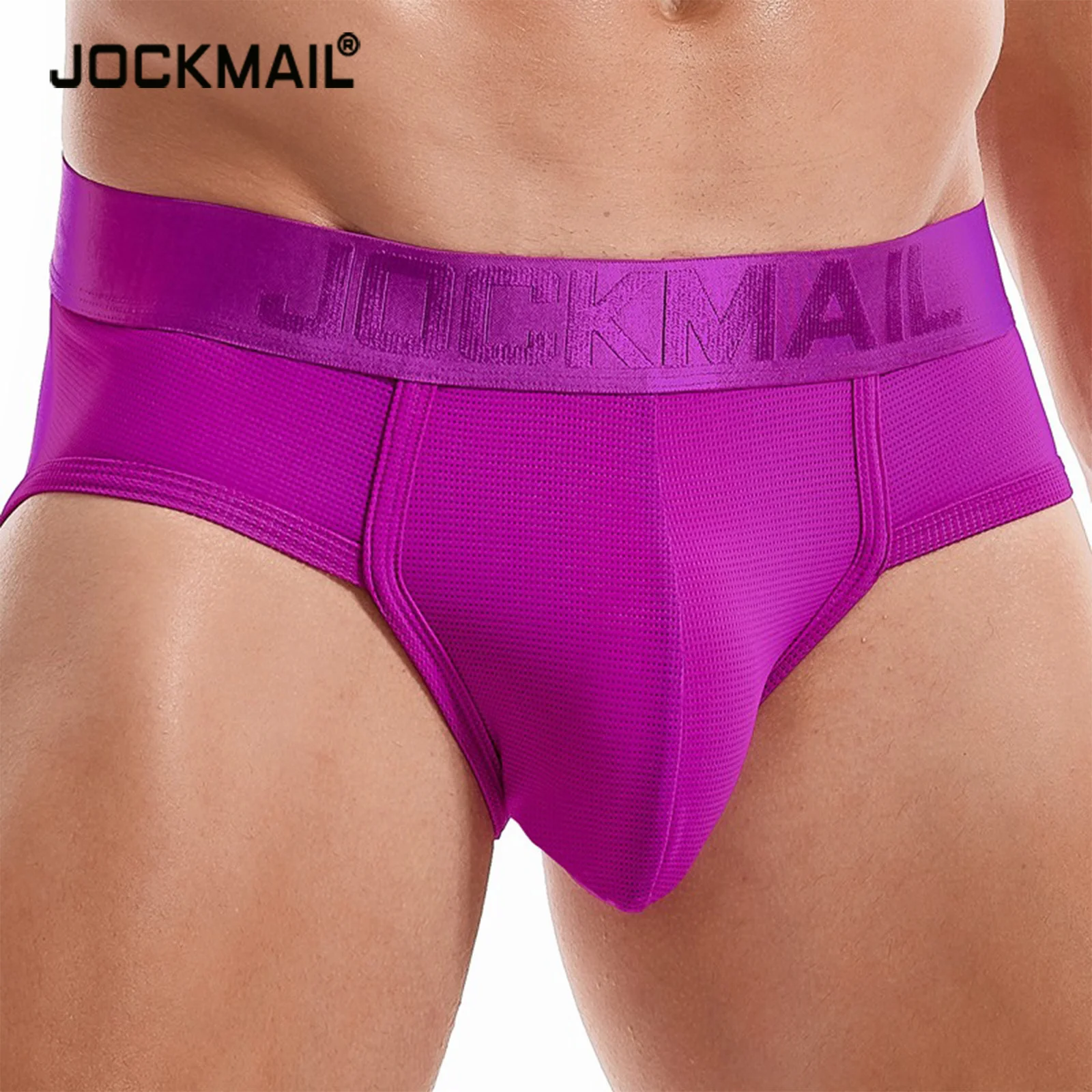 

Трусы-брифы JOCKMAIL мужские, однотонное нижнее белье, шорты с мешочком, дышащие мягкие спортивные плавки
