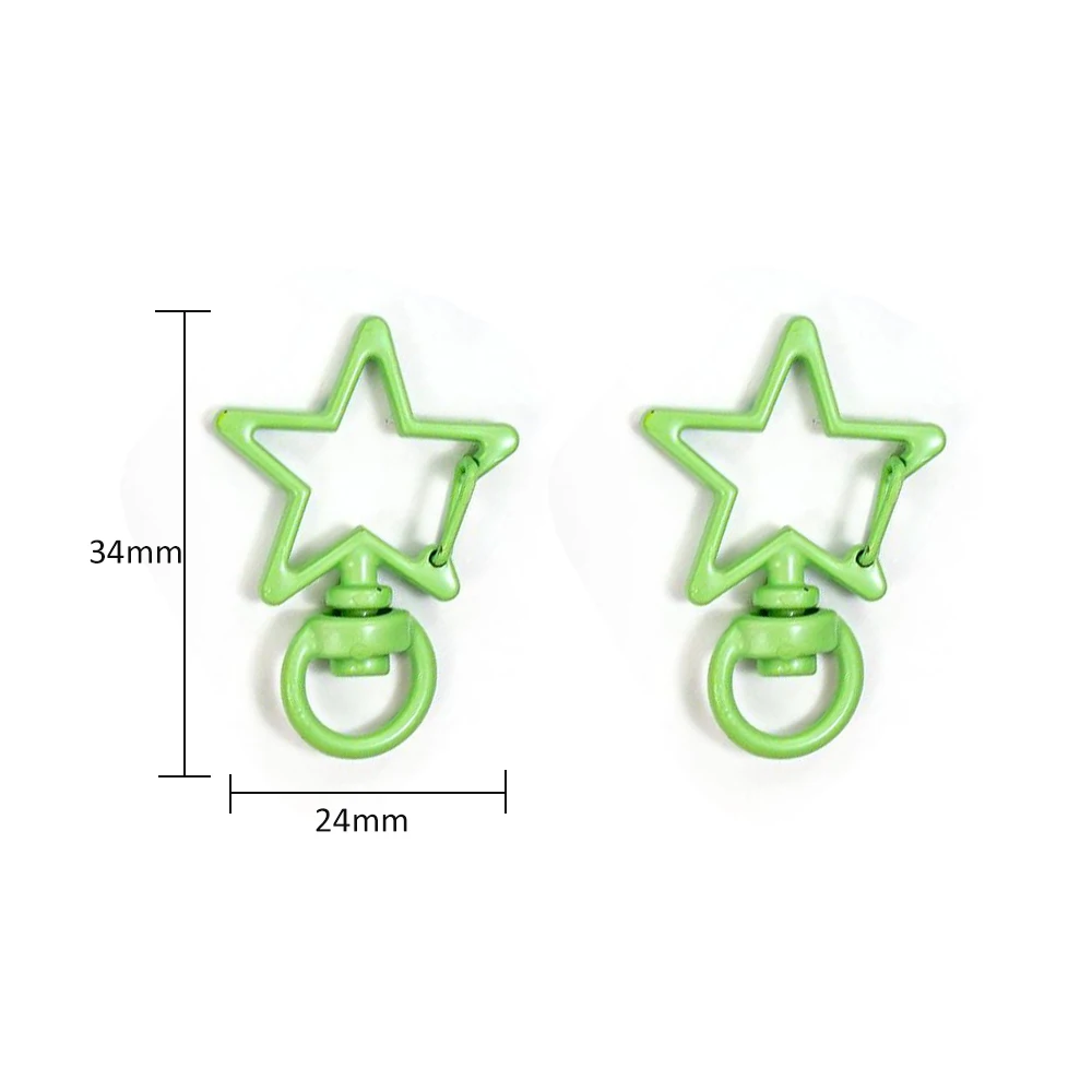 5 Stück bunte Stern hohl drehbar Hummer Klaue Verschluss Haken Schlüssel bund DIY Schmuck Tasche Schnalle Anschluss machen Ergebnisse Zubehör – Detail 1