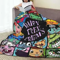 Throw Blanket Happy Tree Friends Micro Fleece Blanket Four Sizes Blanket Personalized Warm For Living Room Nice Gift 2