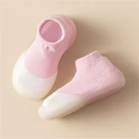 Yibubu Baby Toddler First Walker Infant Boys Girls Kids Rubber Soft Sole Floor Barefoot Casual Shoes Knit Booties Anti-Slip 2