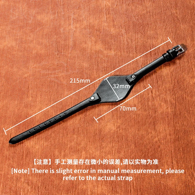 Women's Genuine Cowhide Leather 8mm Watchband - Waterproof & Breathable Strap