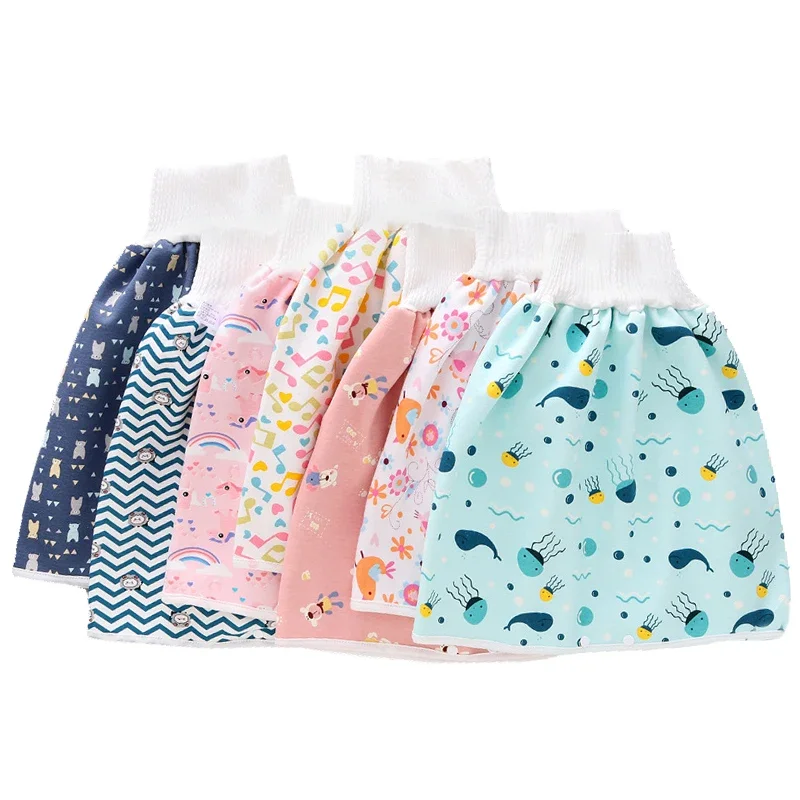 Baby Diaper Waterproof Skirt Infant Leak-proof Urine Training Pants Cloth Diapers Kids Nappy Sleeping Bed Potty Trainining images - 6