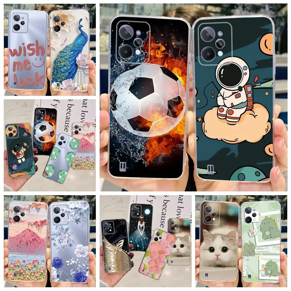 TIANYUE Custodia per Realme C31 Slim Cover Posteriore in Custodia per Telefono in Vetro Sfumato di Colore Protettiva Cover per Realme C31 (Colore Stellato